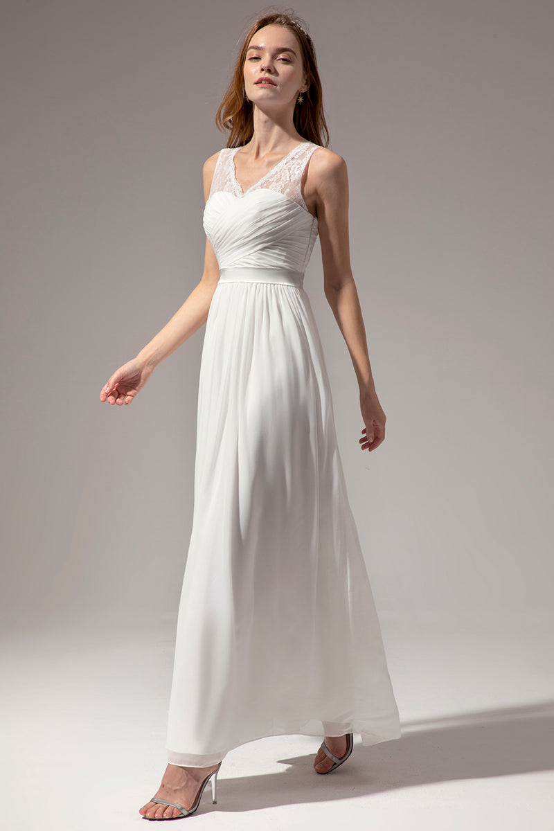 Load image into Gallery viewer, Grey Long Bridesmaid Dress