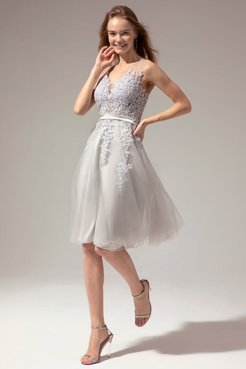 Load image into Gallery viewer, Grey Lace Dress