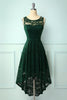 Load image into Gallery viewer, Dark Green High Low Lace Party Dress