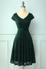 Load image into Gallery viewer, Green V Neck Bridesmaid Lace Dress