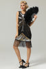 Load image into Gallery viewer, 1920s Silver Sequins Fringe Flapper Dress