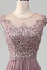 Load image into Gallery viewer, A-Line Beaded Blush Prom Dress