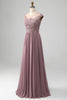 Load image into Gallery viewer, Dusk A-line Beaded Chiffon Round Neck Maxi Mother of the Bride Dress