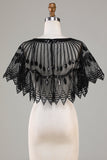 Glitter Black Sequins 1920s Cape with Beading