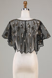 Golden Glitter Sequins 1920s Cape with Beading