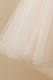 Champagne Beaded Tulle Flower Girl Dress