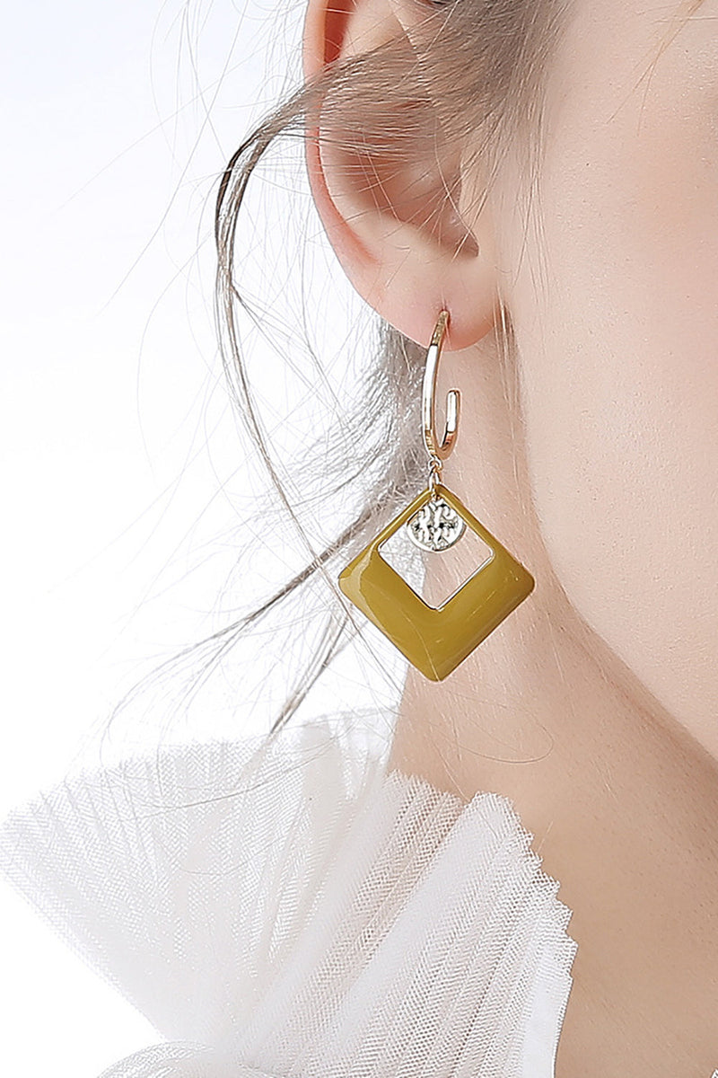 Load image into Gallery viewer, Green Geometric Fashion Earrings