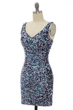 Black Sequin Fitted Cocktail Dress
