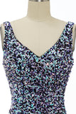 Black Sequin Fitted Cocktail Dress
