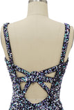 Black Sequin Fitted Cocktail Dress
