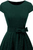 Load image into Gallery viewer, Dark Green Vintage 1950s Dress with Sash