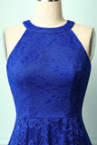 Asymmetric Royal Blue Lace