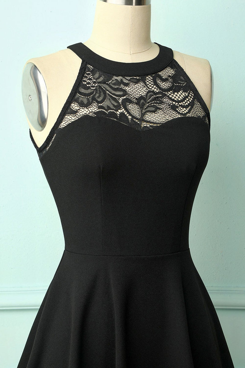 Load image into Gallery viewer, Black Lace Bridesmaid Dress
