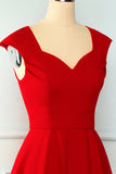 Red Solid Graduation Dress