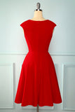 Red Solid Graduation Dress