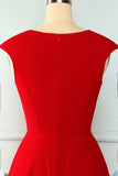 Red Solid Graduation Dress