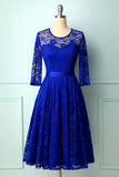 Royal Blue Rose Lace Dress