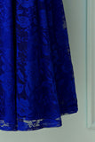 Royal Blue Rose Lace Dress