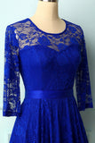 Royal Blue Rose Lace Dress