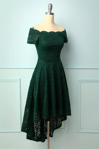 Dark Green Off the Shoulder Dress