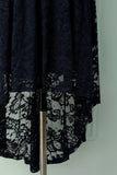 Asymmetric Navy Lace Dress