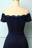 Load image into Gallery viewer, Navy Off the Shoulder Dress
