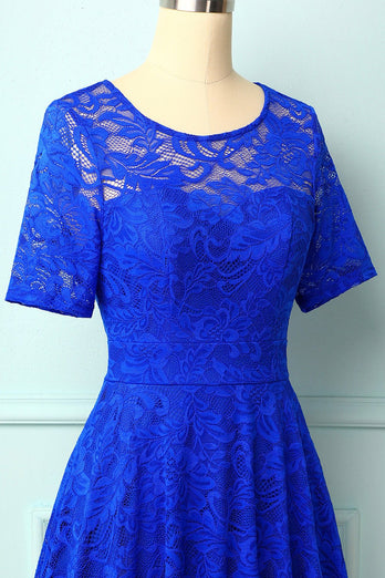 Royal Blue Bridesmaid Lace Dress