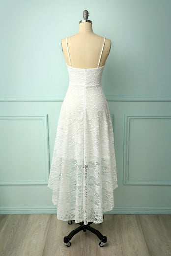 Straps Lace White Dress