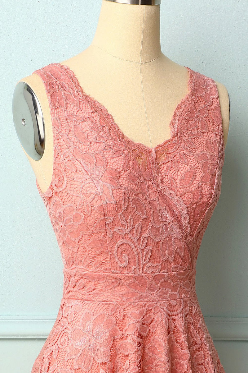 Load image into Gallery viewer, Blush V-Neck Lace Dress