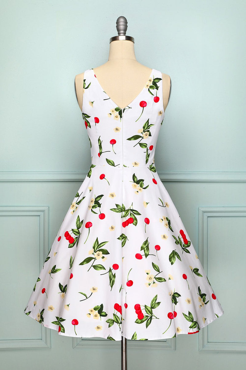 Load image into Gallery viewer, White Cherry Dress