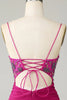 Load image into Gallery viewer, Stylish Bodycon Spaghetti Straps Fuchsia Short Homecoming Dress with Beaded