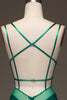 Load image into Gallery viewer, Green Deep V-neck Satin Mermaid Prom Dress with Lace-up Back