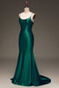 Load image into Gallery viewer, Satin Mermaid Lace-Up Back Dark Green Prom Dress with Corset