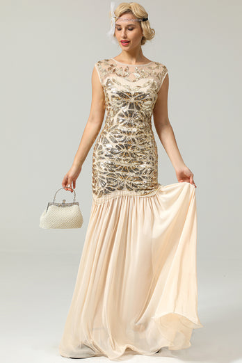 Champagne Glitter 1920s Flapper Dresses