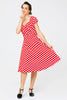 Load image into Gallery viewer, Red Small White Dot Swing Dress