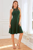 Load image into Gallery viewer, Dark Green Lace Bridesmaid Dress