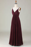 A-Line Sleeveless Cabernet Bridesmaid Dress