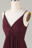 A-Line Sleeveless Cabernet Bridesmaid Dress