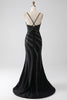 Load image into Gallery viewer, Mermaid Beaded Black Prom Dress with Slit