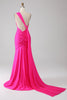 Load image into Gallery viewer, Mermaid Hot Pink One Shoulder Long Prom Dress