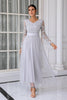 Load image into Gallery viewer, Grey Tulle V-neck Mother Dress