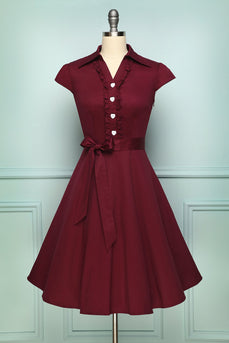 Navy 1950s Swing Dress