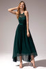 Load image into Gallery viewer, Dark Green Chiffon Lace Bridesmaid Dress