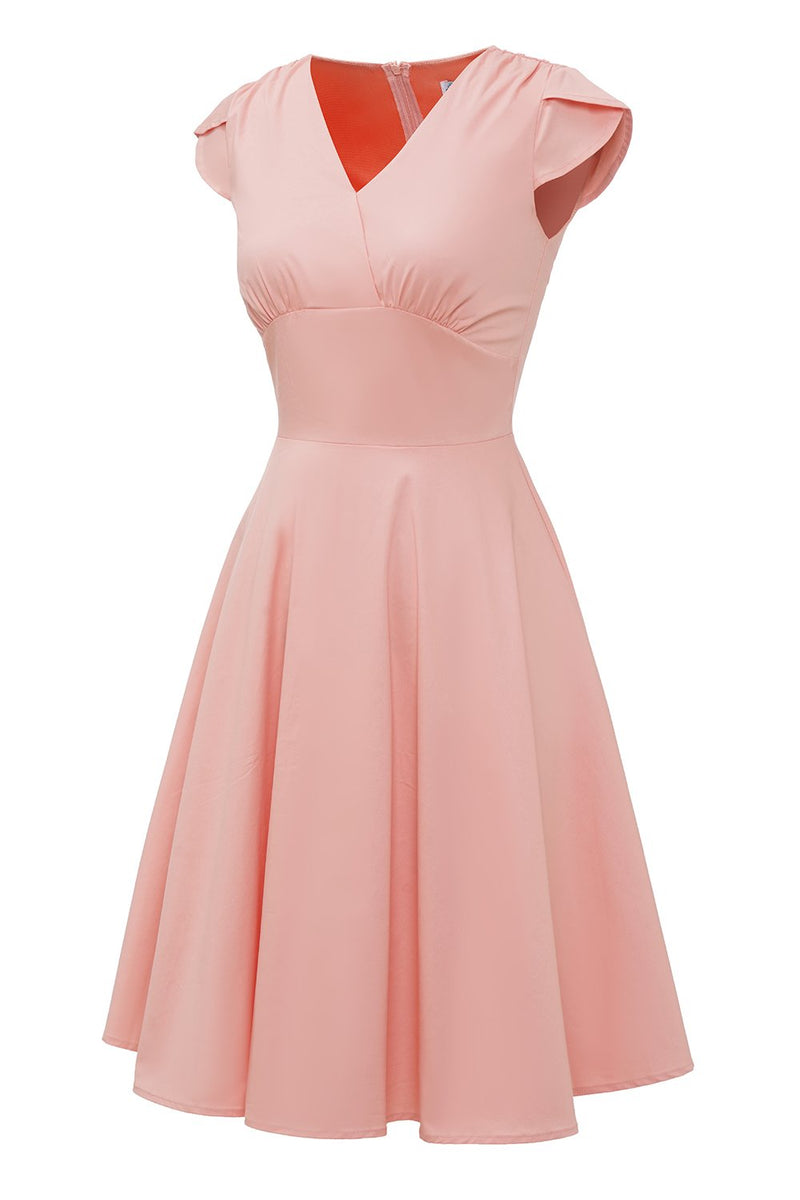 Load image into Gallery viewer, Blush Short Sleeves Vintage 1950s Dress