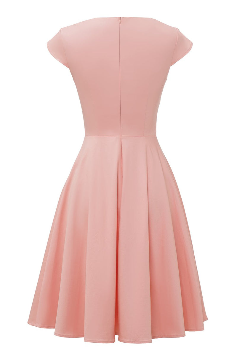 Load image into Gallery viewer, Blush Short Sleeves Vintage 1950s Dress
