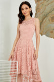 Asymmetrical Blush Lace Dress