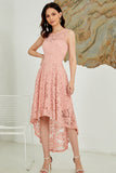 Asymmetrical Blush Lace Dress