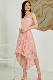 Asymmetrical Blush Lace Dress