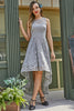 Load image into Gallery viewer, Grey Asymmetry Lace Dress