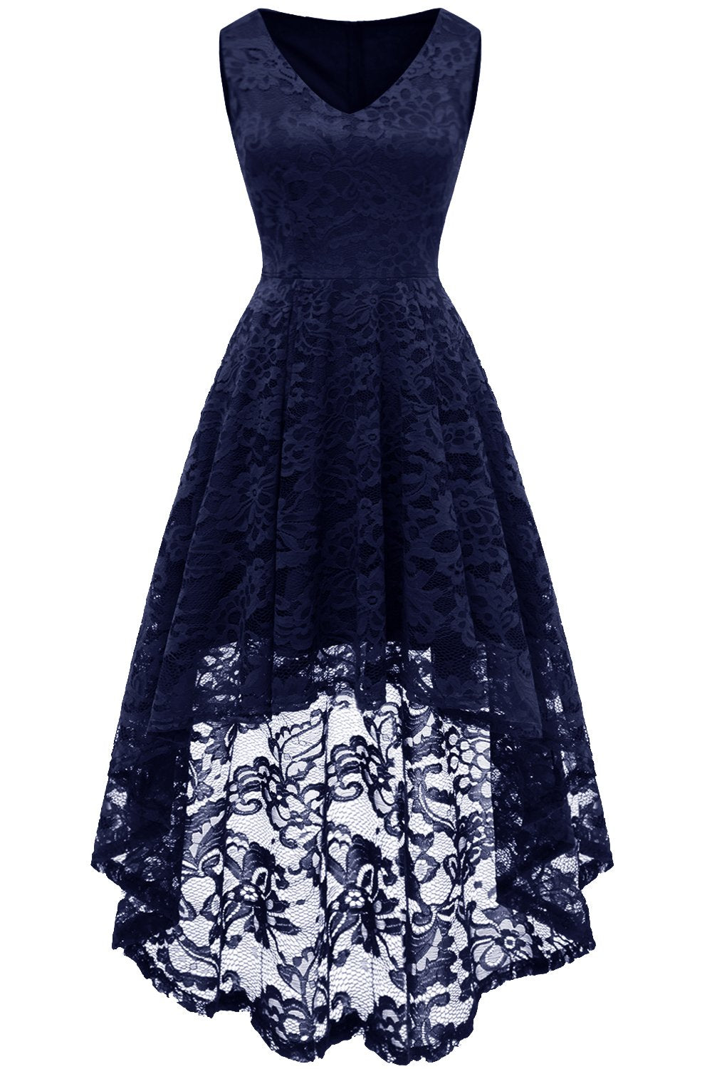 Navy Lace Bridesmaid Party Dress